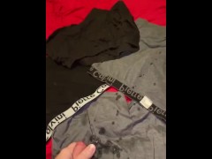 Shooting my load all over my boxers