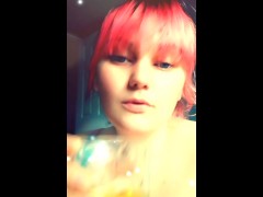 Drinking my pee out of a cup