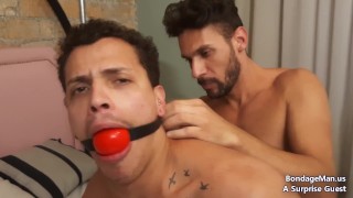 Surprise Guest with Henrique ballgagged moaning