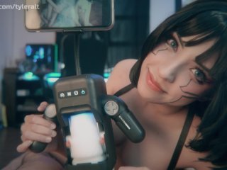 Screen Capture of Video Titled: This is the future of masturbation / Sasha Cyberpunk