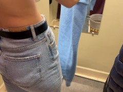 Video A real creampie in the FITTING ROOM! Cum in my tight pussy while I try on jeans. FeralBerryy