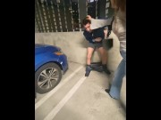 Preview 3 of Public LA Garage BallBusting Kicking after Busy Hockey Game