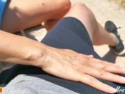 Preview 2 of Cumslut Wife sucks him dry on a Public Road with people passing