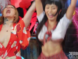 JERKAOKE Vanessa Vega trains her ninja students in the way of cock screenshot number 2