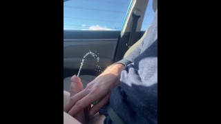 Long piss in my girlfriend’s car while driving