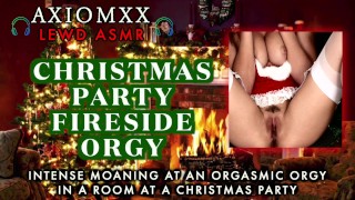 (ASMR LASC Fiesta navideña Orgía junto al fuego - Gemidos eufóricos y orgasmos profundos, Fantasy ambiente POV