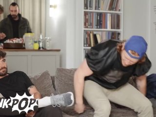 Twink Pop - Kyle Connors Touches Himself While Watching Felix Fox Giving Chris Damned A Blowjob screenshot number 0