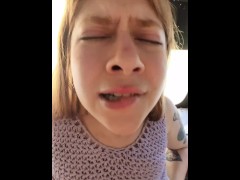 Bad girl is fucked on the train and pees at all command