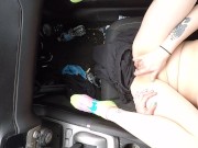 Preview 4 of Its Me Masturbating In The Car In A Public Parking Lot While People Walk By And Get A Free Show! :)