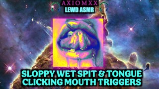 (НЕПРИСТОЙНЫЕ ASMR-ТРИГГЕРЫ) Небрежные влажные звуки слюны и щелканья языком во рту - ASMR эротические триггеры покалывания