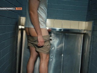 Hung Jock Wanks in Outback Public Toilet