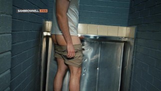 Hung Jock Wanks in Outback Public Toilet
