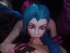 Jinx Deep Blowjob Deepthroat Animaiton 3D League of Legends