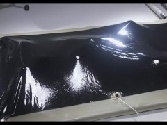 needy slut tries multiple positions in latex vacbed