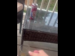 CumShot on Balcony for Neighbors to See