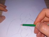 Drawing a double penetration with huge cocks