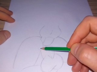 Drawing a Double Penetration with Huge Cocks