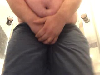 Desperate Pee in Chastity and Sweatpants