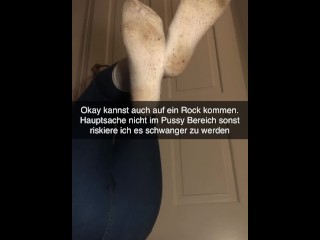 German gym girl wants cum on her clothes from guy on Snapchat