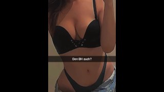 Garota de ginástica alemã quer gozar na roupa do cara no Snapchat