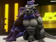 Preview 3 of Dragons Wrestle and Grow Huge Muscles Animation