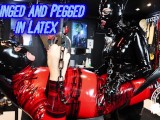 Slinged and Pegged in Latex - Lady Bellatrix takes her strap on to rummer gimp (teaser)