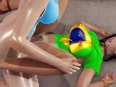 Argentina X Brazil - Futa Cartoon Hentai - Missionary Anal + Cumshot