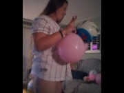 Preview 5 of Cute Girl Having Fun Popping Balloons In Her Panties 🎈🎈🎈
