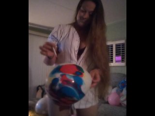 Cute Girl Having Fun Popping Balloons In Her Panties 🎈🎈🎈