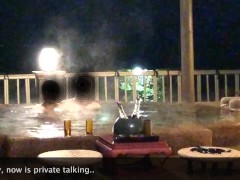 ゴージャスな貸切露天風呂でイチャイチャした後は椅子の上で騎乗位セックス、出した後は甘苦いごっくん - Screenshot 5 of 16 - ハメ撮り