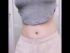 大奶亚洲大学生喜欢玩肚脐，每天都要肚脐高潮 - Screenshot 7 of 16 - Belly Button Fuck
