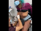 Thick Big Booty Ebony Getting Her Nipples Pierced In Miami & Fucks Piercing Guy!