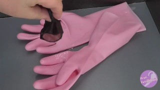 ［Prof_FetihsMass] bukkake on rubber gloves [rubber fetishism].