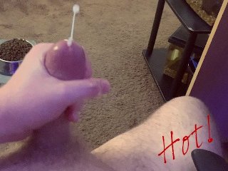 pov handjob, pawg, redhead guy, cumshot facial