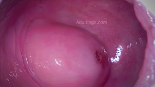 Cervix palpitando después de un orgasmo con latidos de corazón