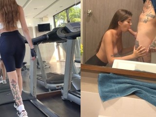 Fit Babe Taste my Protein after Workout / Public Sex