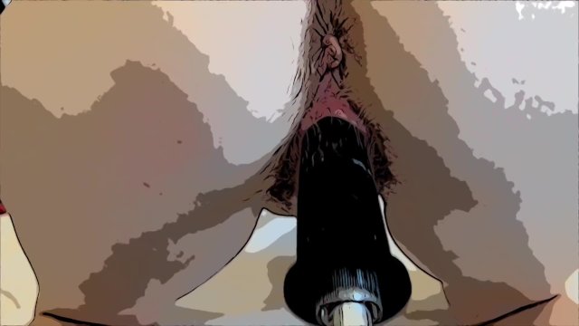 Close-up from behind....using the fucking machine