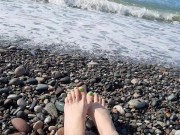 Preview 6 of Beautiful legs and feet of Dominatrix Nika are enjoying the sea. Enjoy and you!