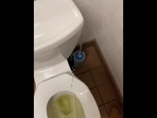 Taking a long piss at a gas station while people wait outside you can hear them