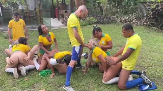 BRASIL PERDIÓ LA COPA DEL MUNDO PERO TODAVÍA ESTÁBAMOS DE HUMOR PARA LA DIVERSIÓN TS BBC BWC ORGY (COMPLETO EN MI OF)