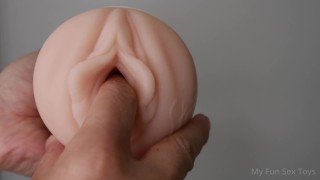 Fingering a Soft PUSSY TOY Fleshlight Male Sex Toy