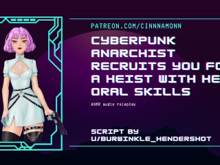 Deepthroat Van Een Hot Cyberpunk Babe | ASMR Audio Rollenspel | Plot Zwaar
