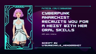 Deepthroat Van Een Hete Cyberpunk Babe ASMR Audio Rollenspel Plot Zwaar