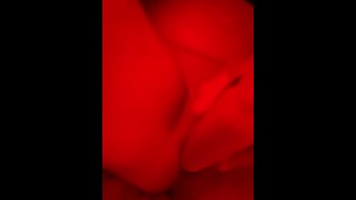 Masturbating with my big red dildo all alone