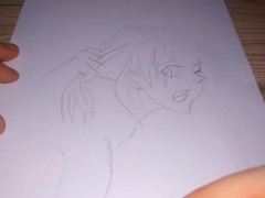 Anime girl is fucked hard by holding her hair