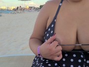 Preview 6 of Cute waiter on the beach kept coming back, so I flashed my Double Ds at him (Part 1)