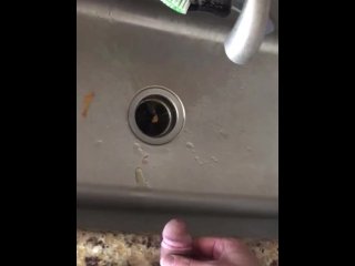 pissing, solo male, pee, kitchen