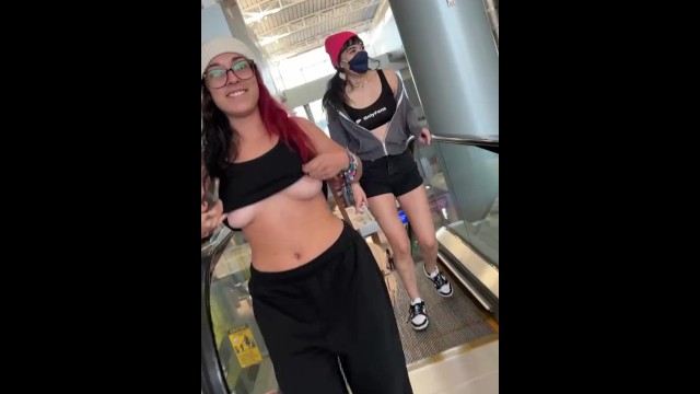 College Sluts Get Naked at the Airport in front of Everyone