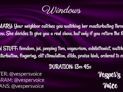 Neighbor catches you watching her and makes you masturbate for her as payback