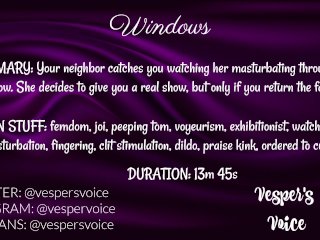 Neighbor catches you watching her and makes you masturbate for her as payback